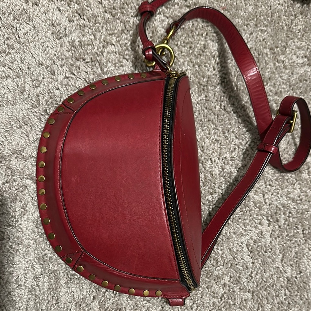 Stylish Red Leather Shoulder Bag